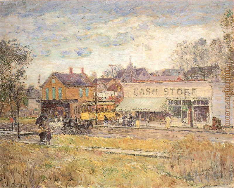 childe hassam End of the Trolley Line